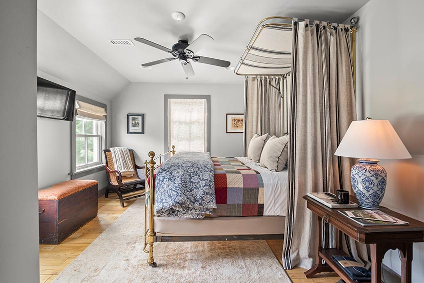 One of three spacious upstairs bedroom with bathroom