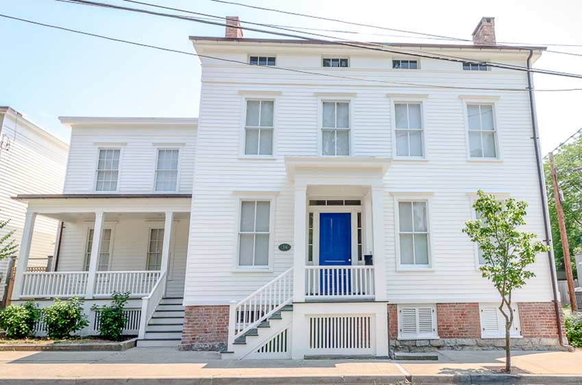 Exterior view of house at 34-36 S 2nd Street in Hudson, New York.