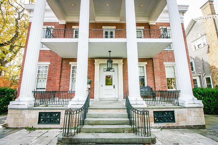 Stairs to front porch and entrance to 345 Allen Street